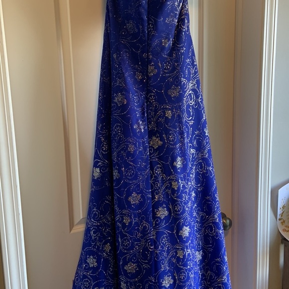 Reign On Blue Glitter Rhinestone Formal Dress - Picture 8 of 15